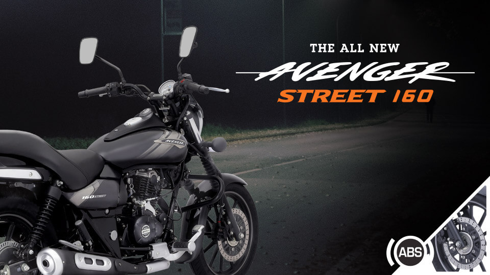 Bajaj Avenger New model with Single channel ABS in front of a dark street