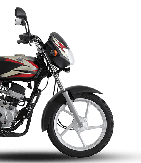 Front Half Side View of Bajaj CT100 ES Alloy Motorcycle for Mobile 